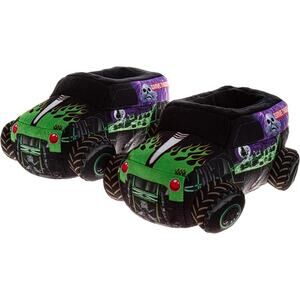 Monster Jam Grave Digger Kids Slippers Size Toddler 5/6 new